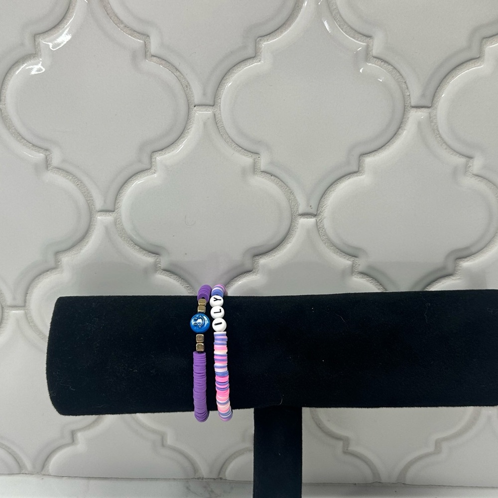 Purple and Pink Beaded Bracelets